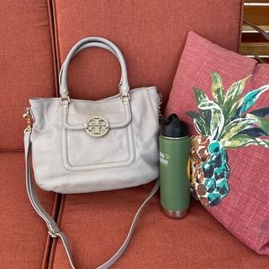 Tory Burch Cross Body Leather Handbag Grey